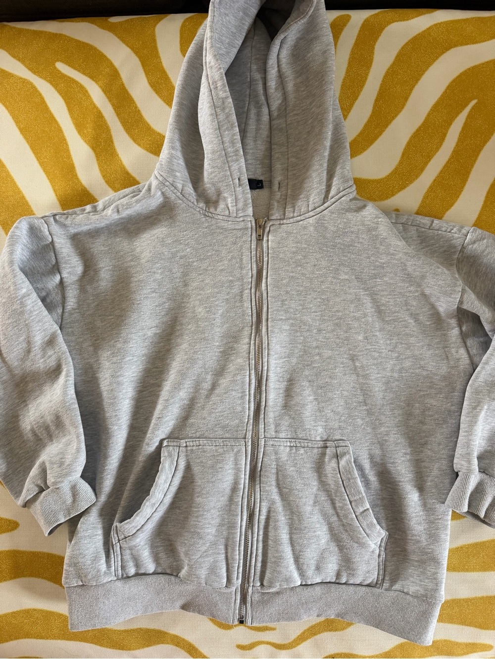 Amazon Women's Light Gray Zip-Up Hoodie Jacket